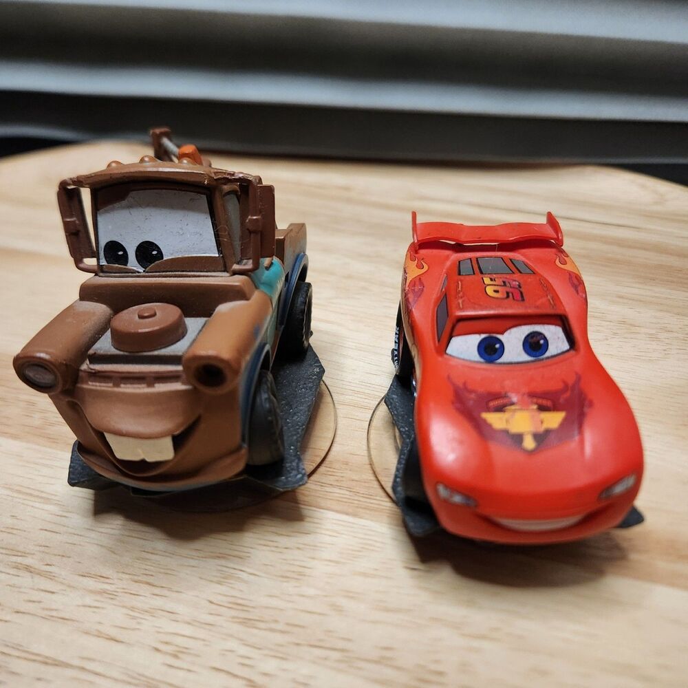 Disney Infinity Cars Figurines Lightning McQueen & Mater 2‑Pc Toy Lot